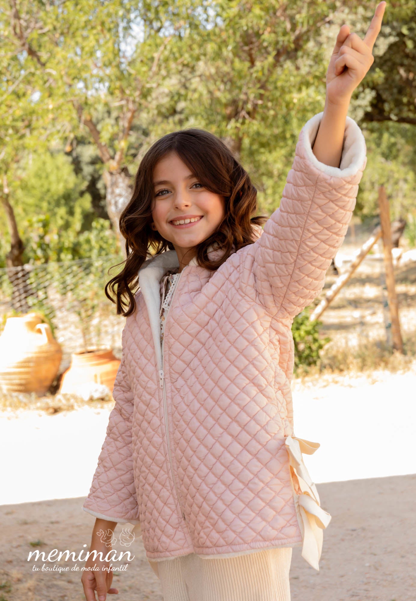 TAUPE Girl's quilted coat PINK