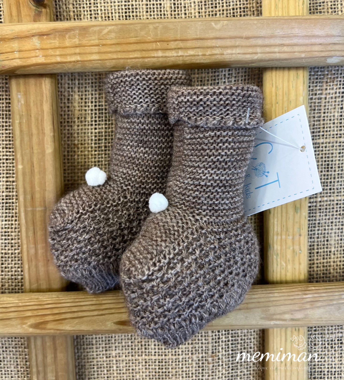 252-B413 Tall Pompom Booties
