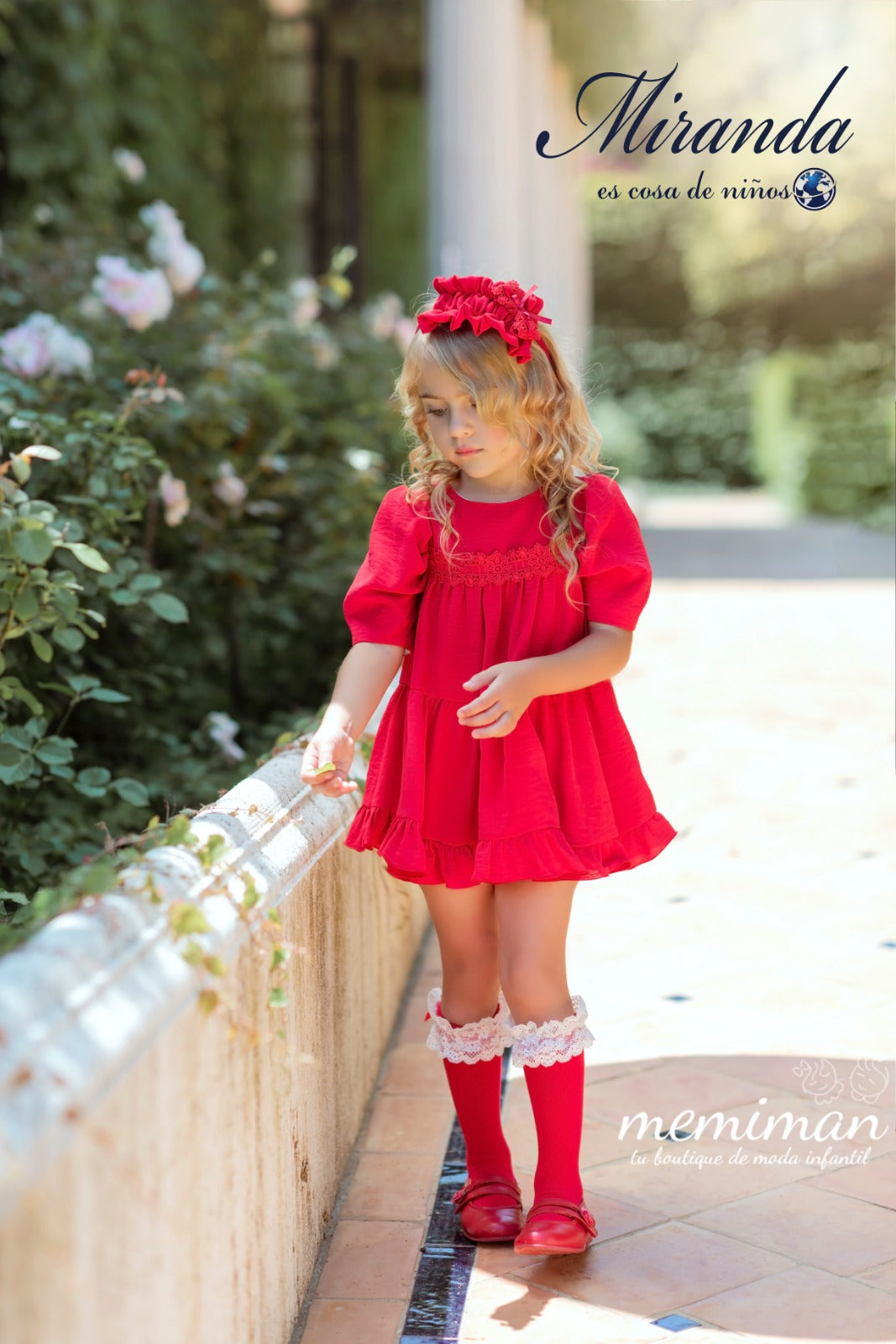 35-0243-V Vestito da bambina rosso