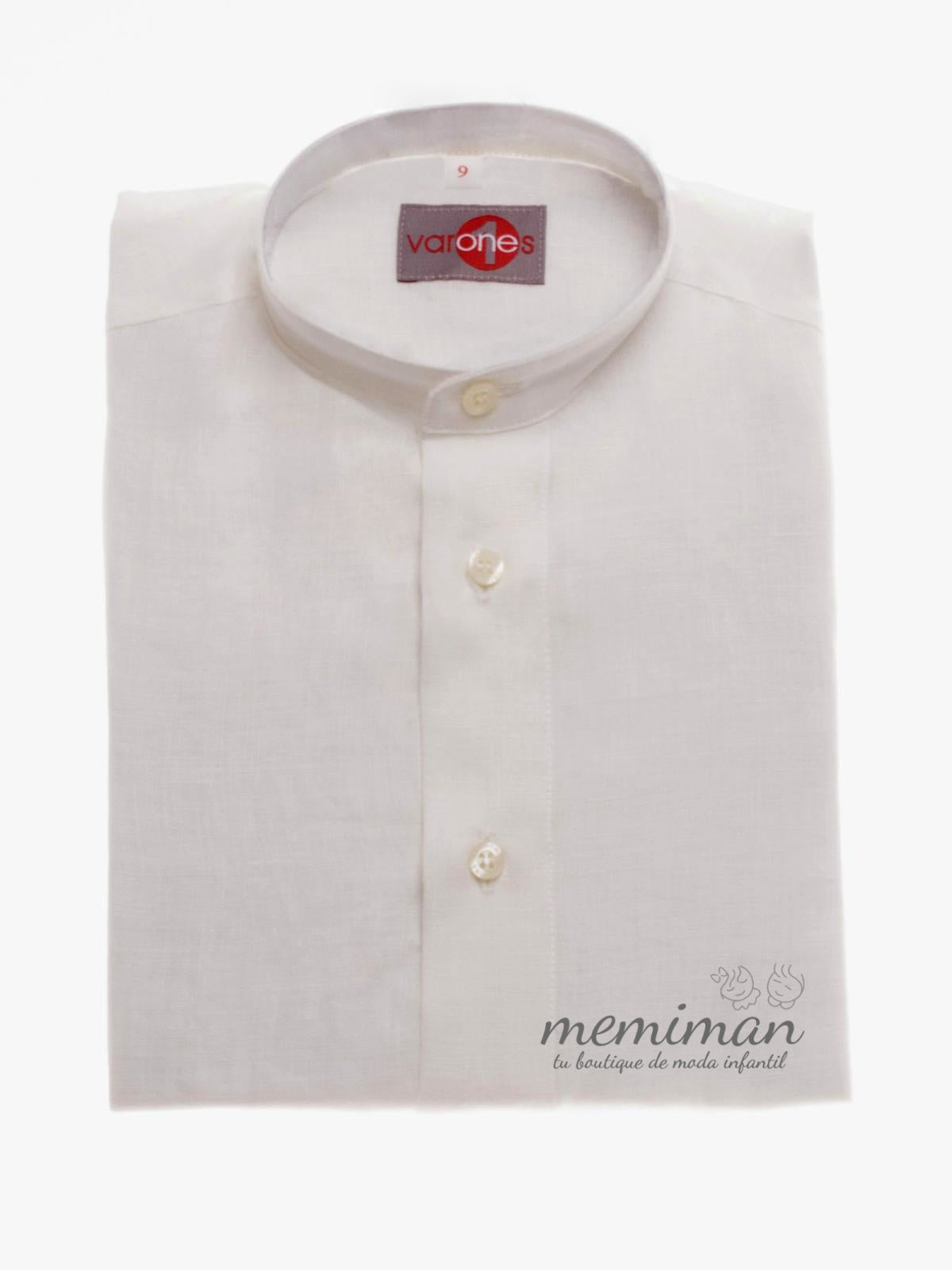 10-06005 Chemise en lin avec mao