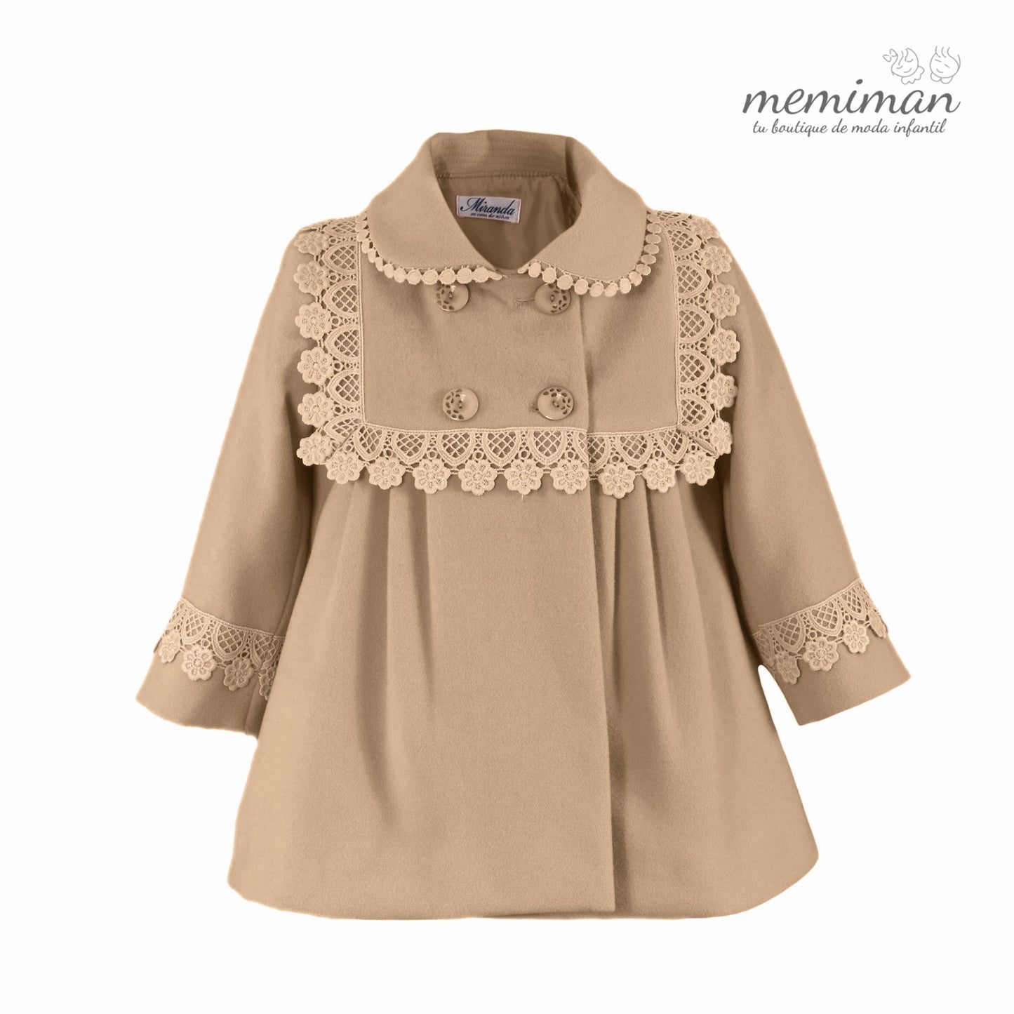 32-0102-A Manteau bébé fille à soufflet