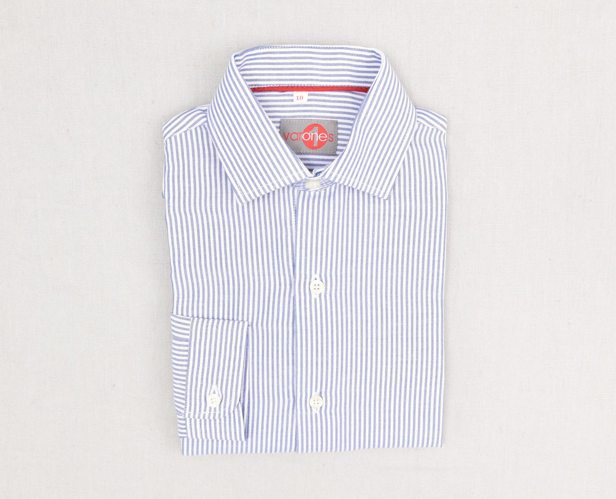 10-06104 Camisa às riscas c/ colarinho italiano