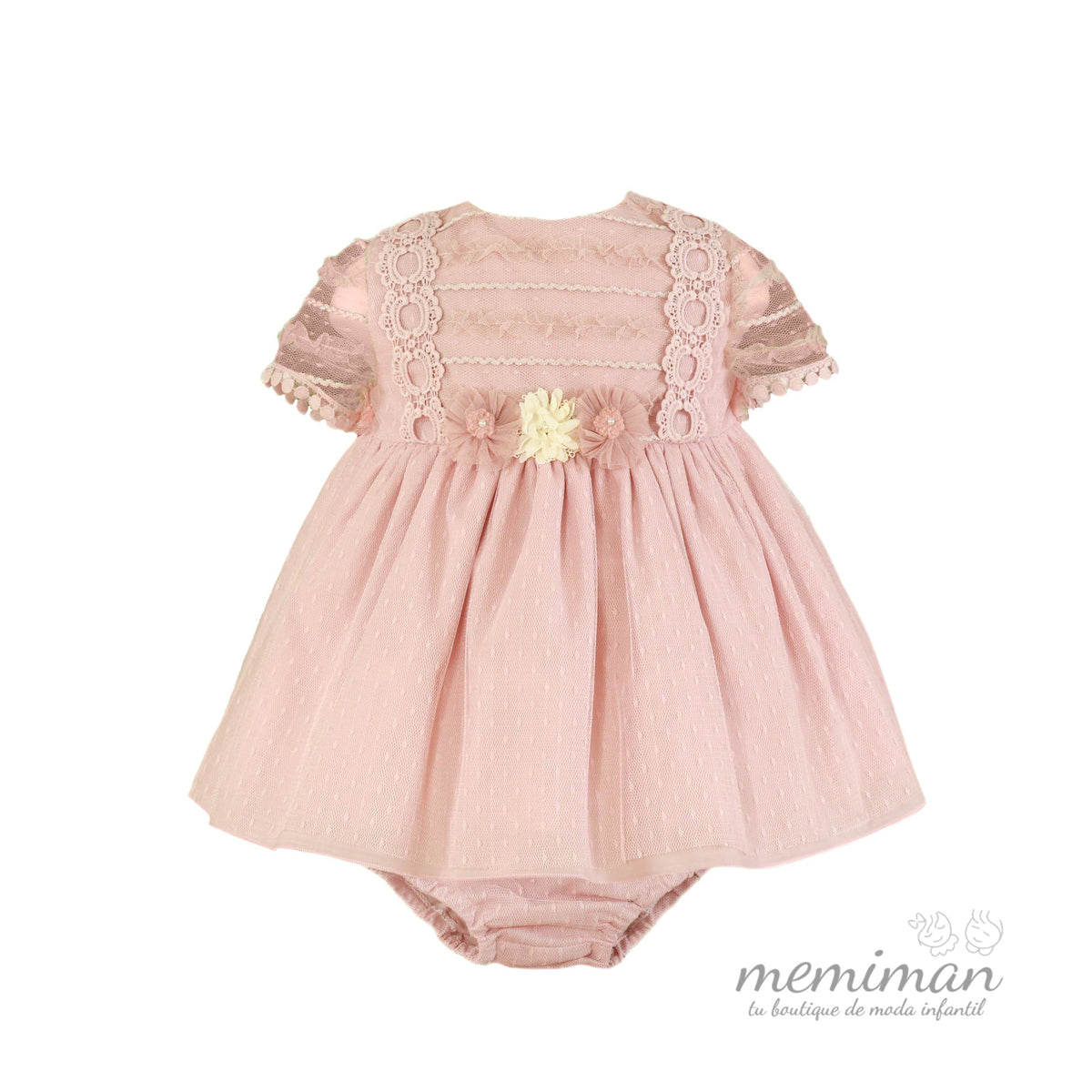 33-0126-VB Vestido de bebé com cuequinha