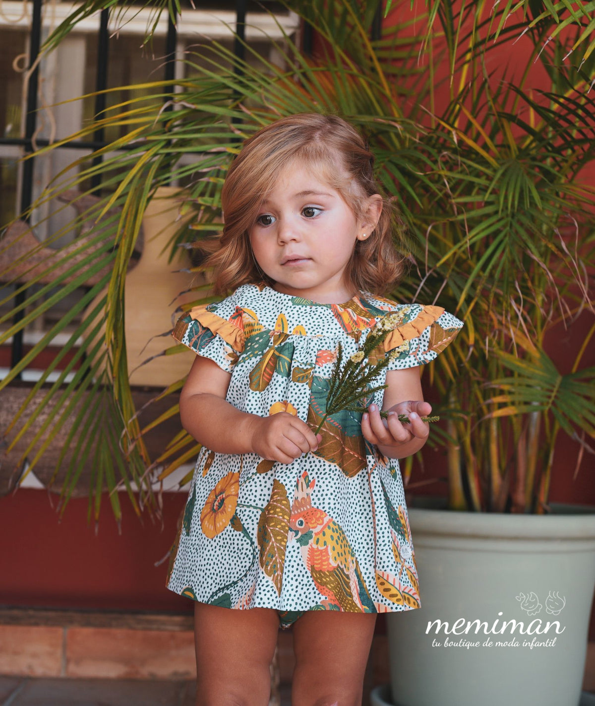 01-42034 Vestido PÁSSAROS bebé duas peças (antes 62,00€)