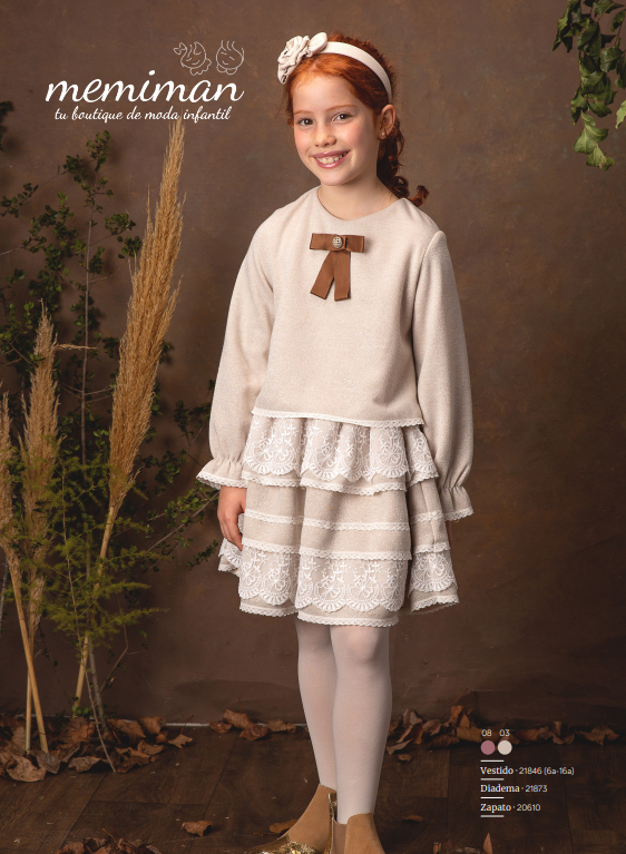 21846V Vestido niña Gold