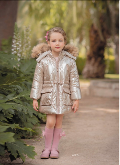 30-0224A Abrigo acolchado plata