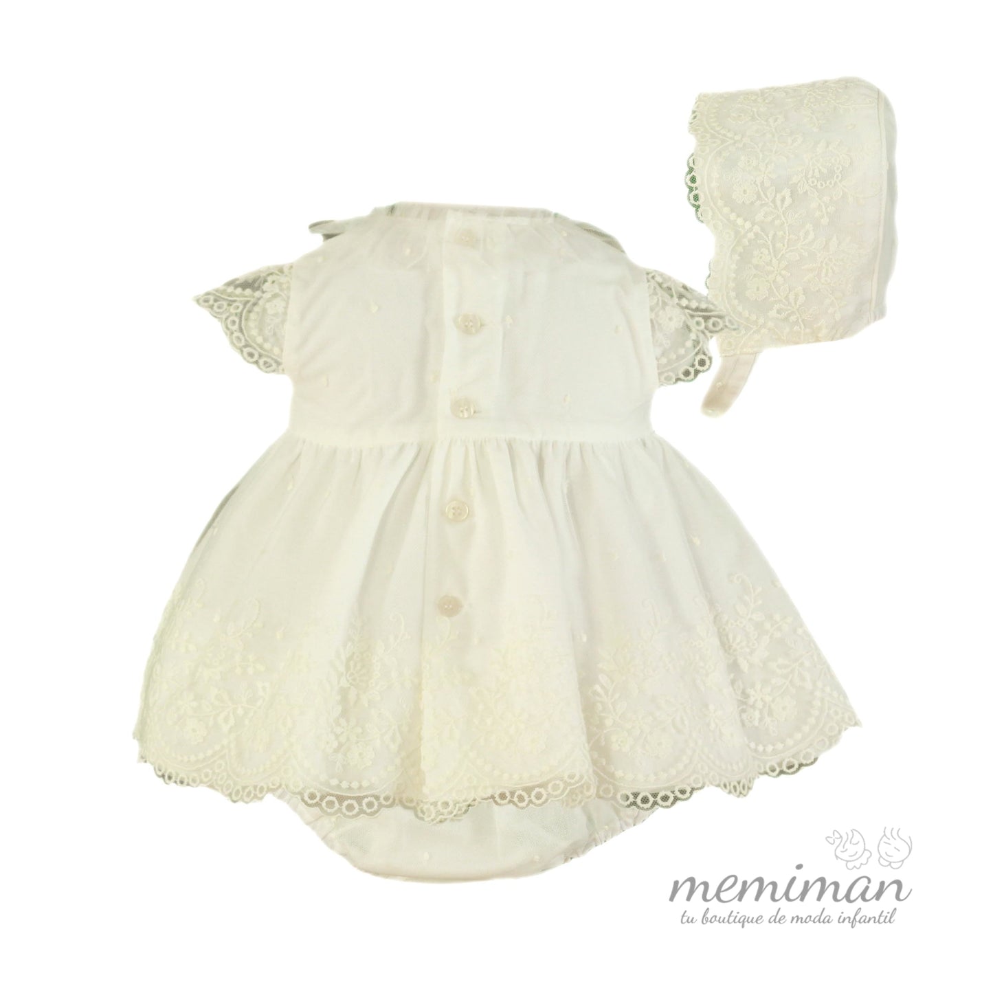 33-0020-VBG Vestido-Braguita-Gorro Bebé