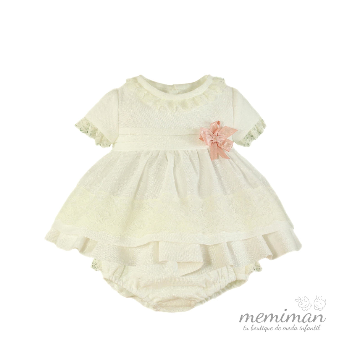 33-0021-VBG Vestito-mutandine-cappellino neonato