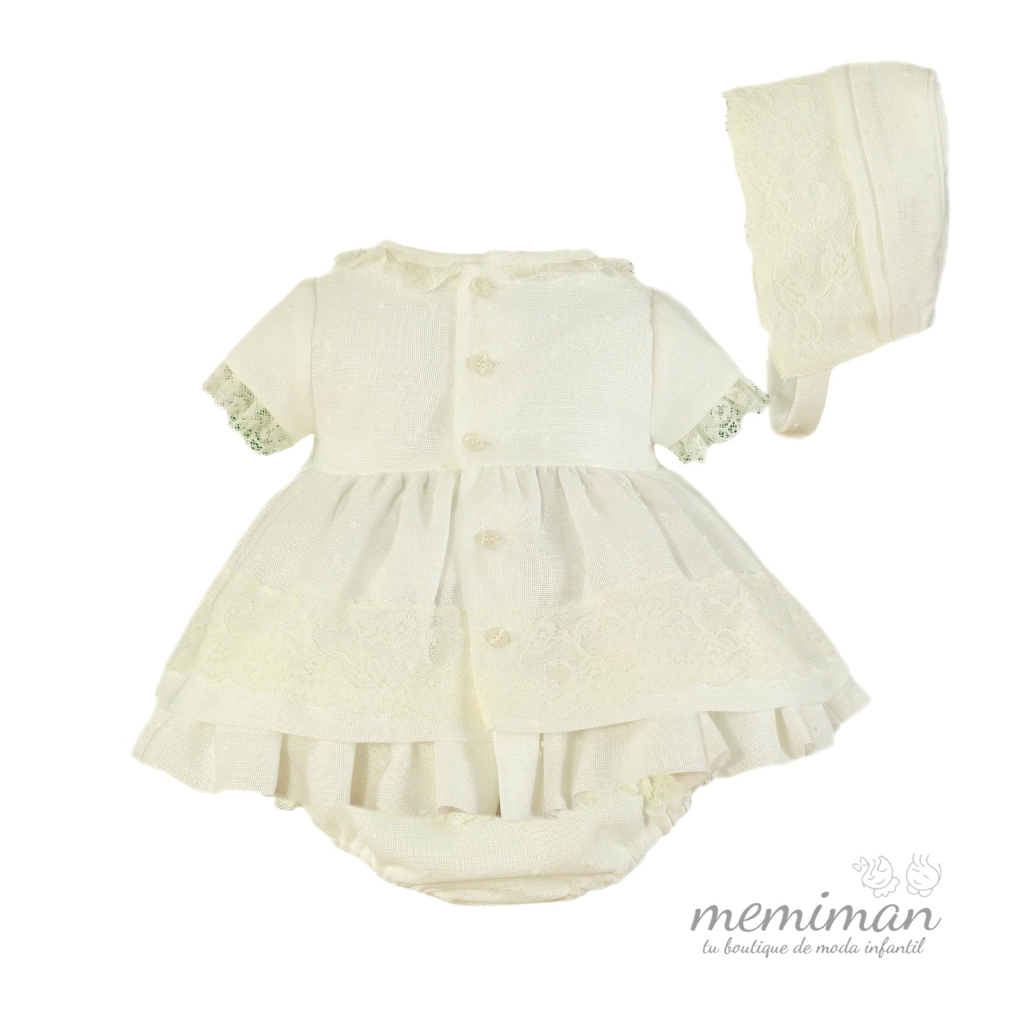 33-0021-VBG Vestido-braguita-gorro bebé