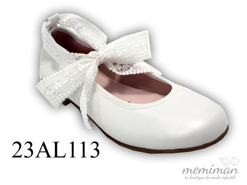 23AL113 Ballerine nouée en dentelle COM/CER