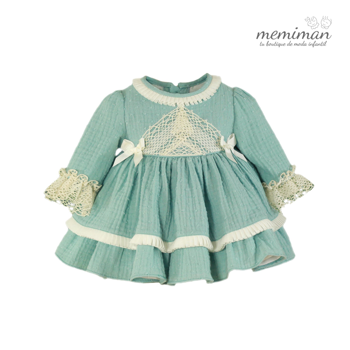 32-0023-V Vestito neonata con gonna a ruota