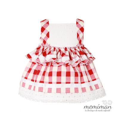 31-0516-V Vestido de bebé vermelho