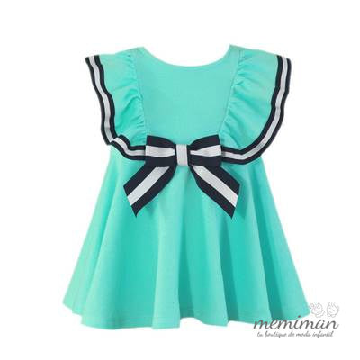 31-1208-V Vestito neonato verde acqua
