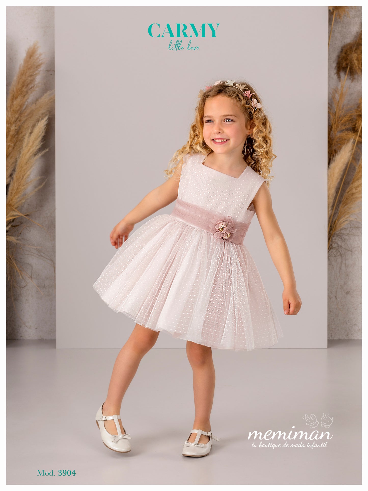 3904P Robe en tulle à pois