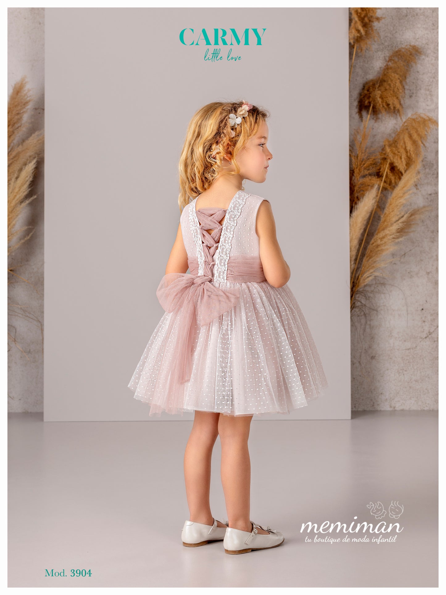 3904P Polka dot tulle dress