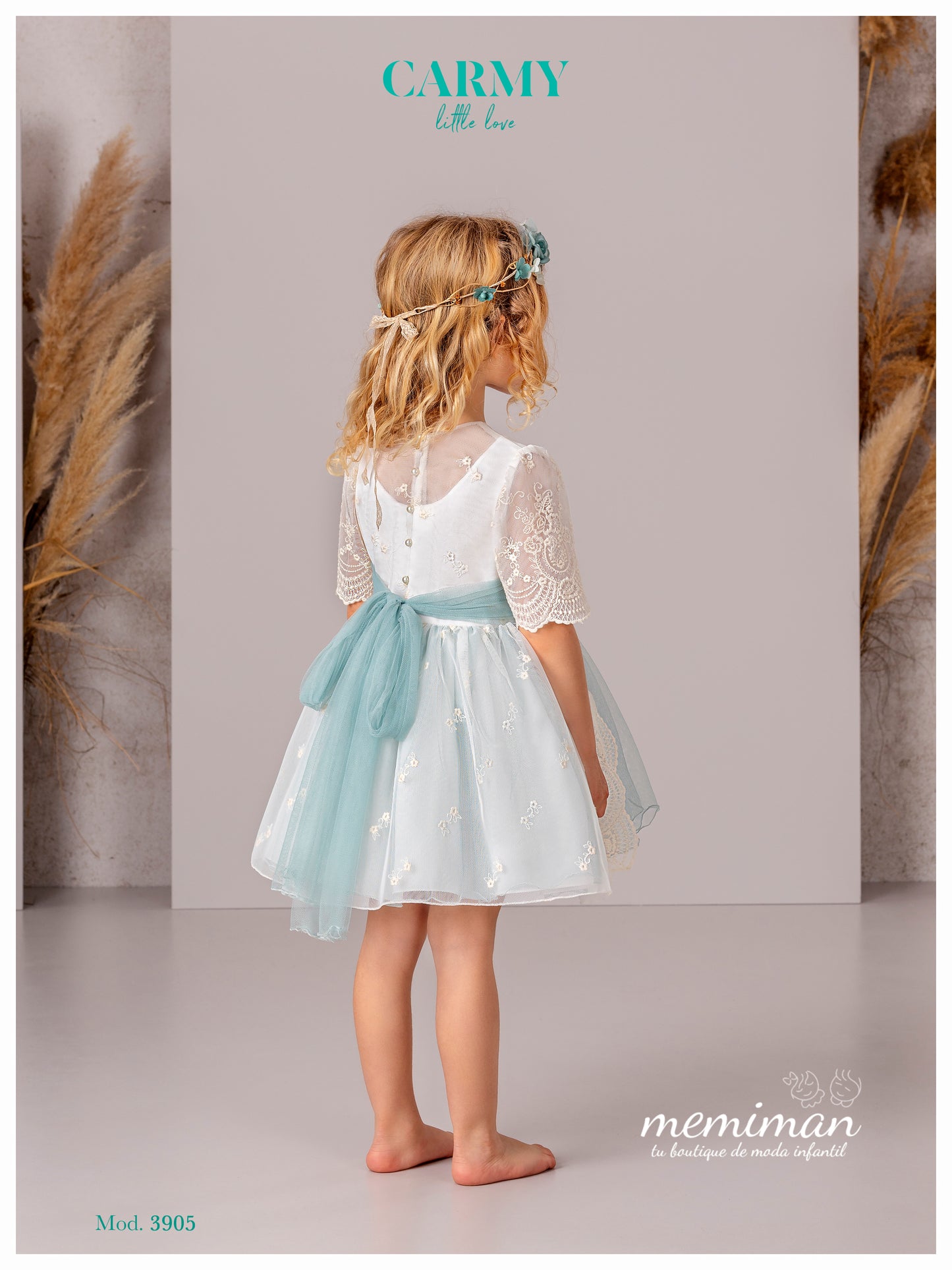 3905P Embroidered tulle dress