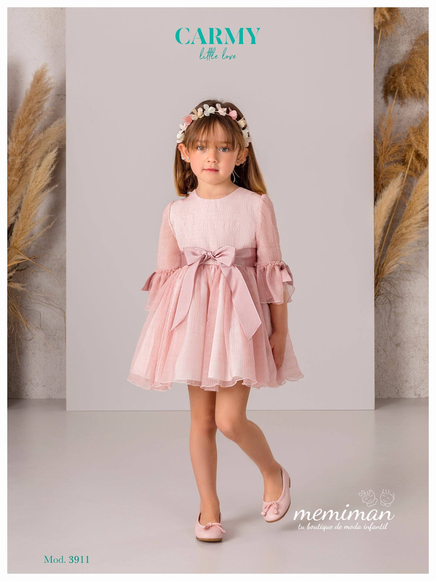 3911P Robe arras en tulle plissé pailleté