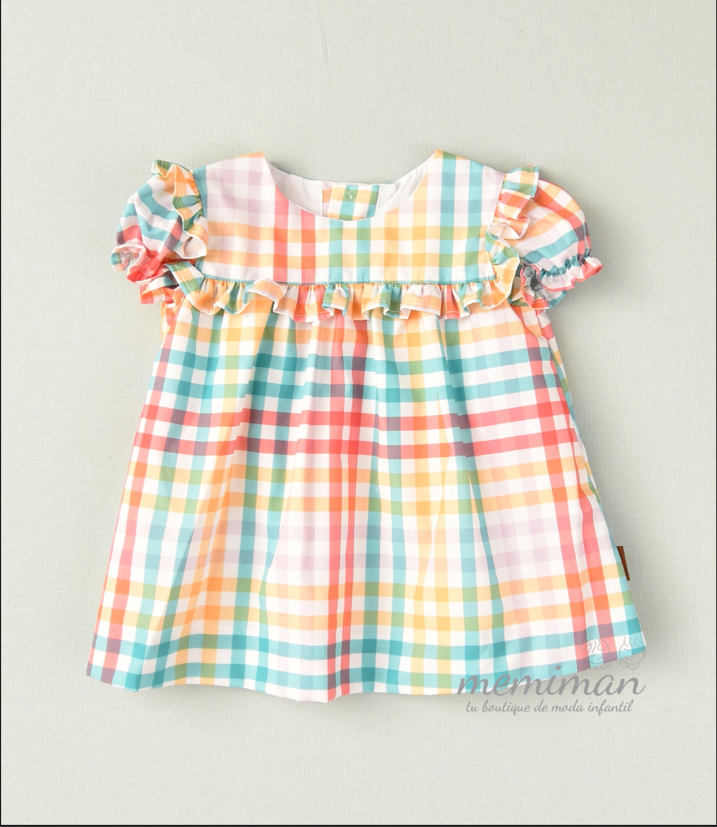 02-45070 Robe à carreaux fille
