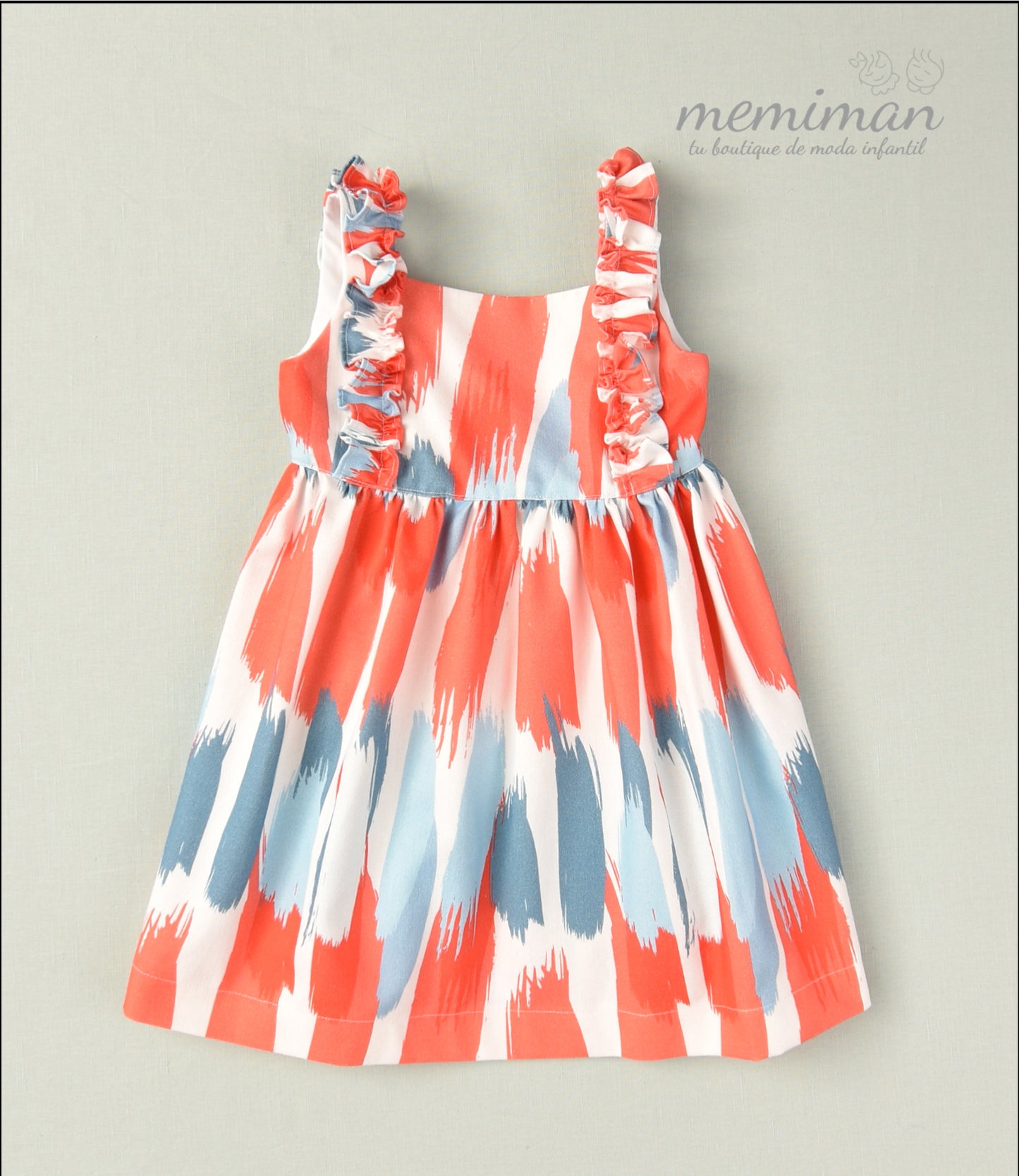 02-45078 Robe fille avec coups de pinceau