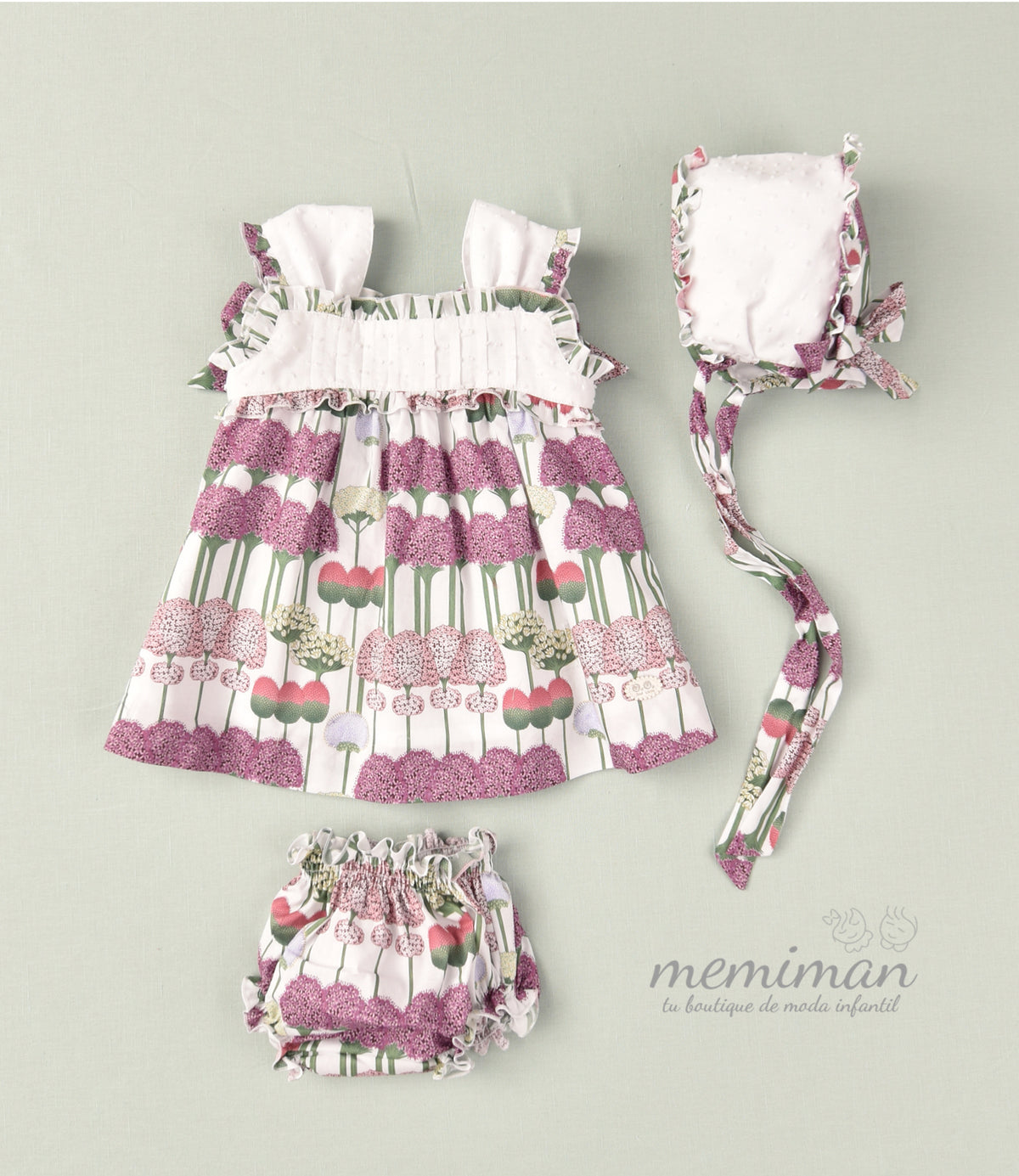 01-46000 Vestito neonato stampato