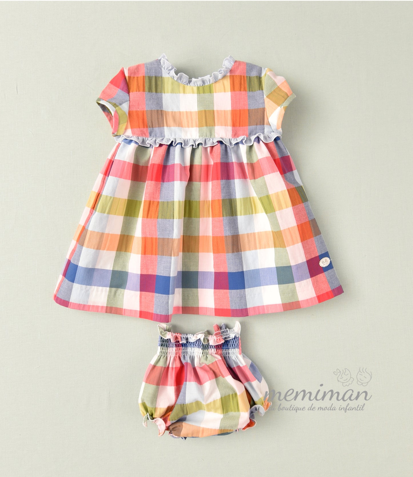 01-46034 Checkered baby dress