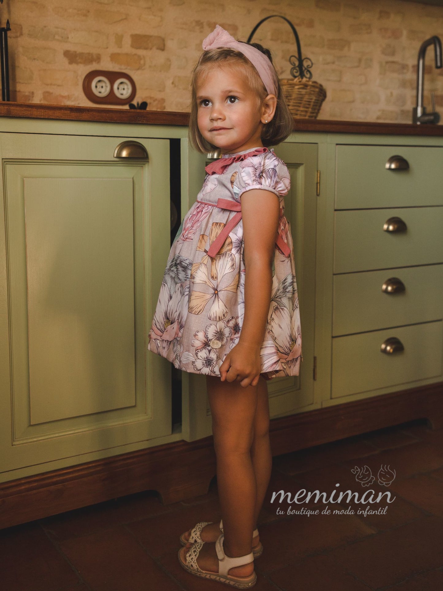 01-46046 Vestito bimba fiori