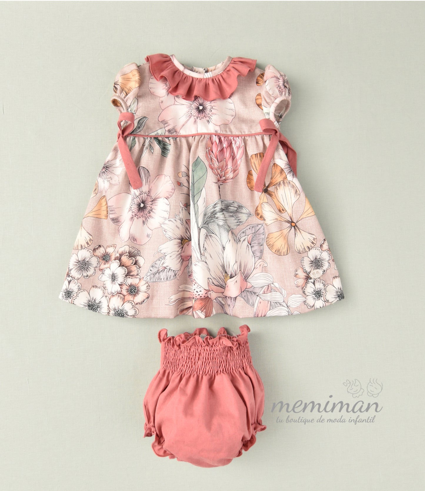 01-46046 Vestito bimba fiori
