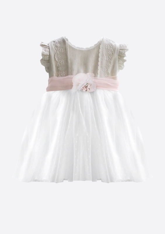 532211 robe bébé en tulle plumeti