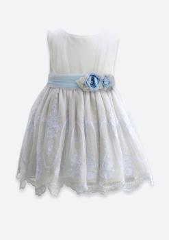 533216 Children's dress in embroidered tulle