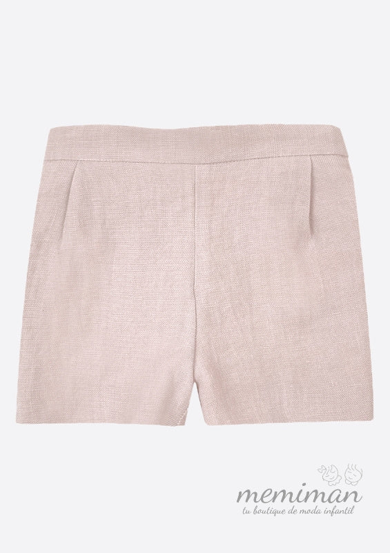 190320 Pantaloncini neonato lino tinta unita