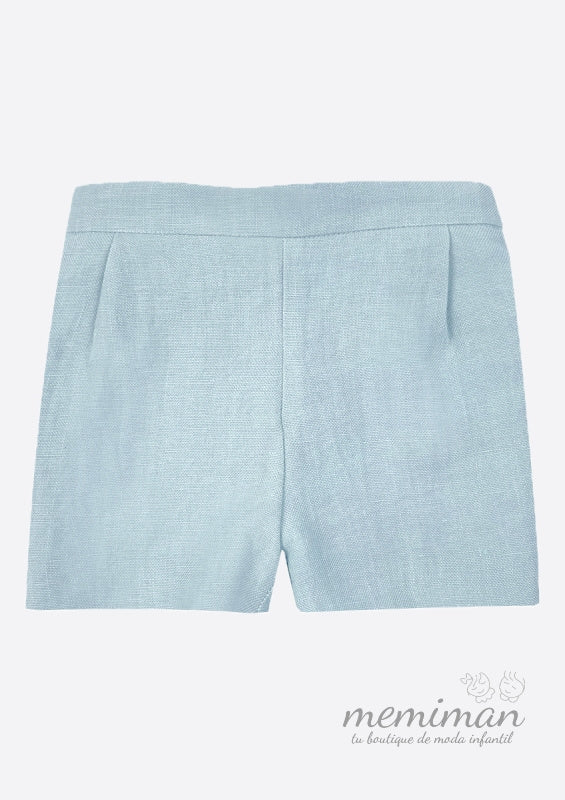 190320 Pantaloncini neonato lino tinta unita