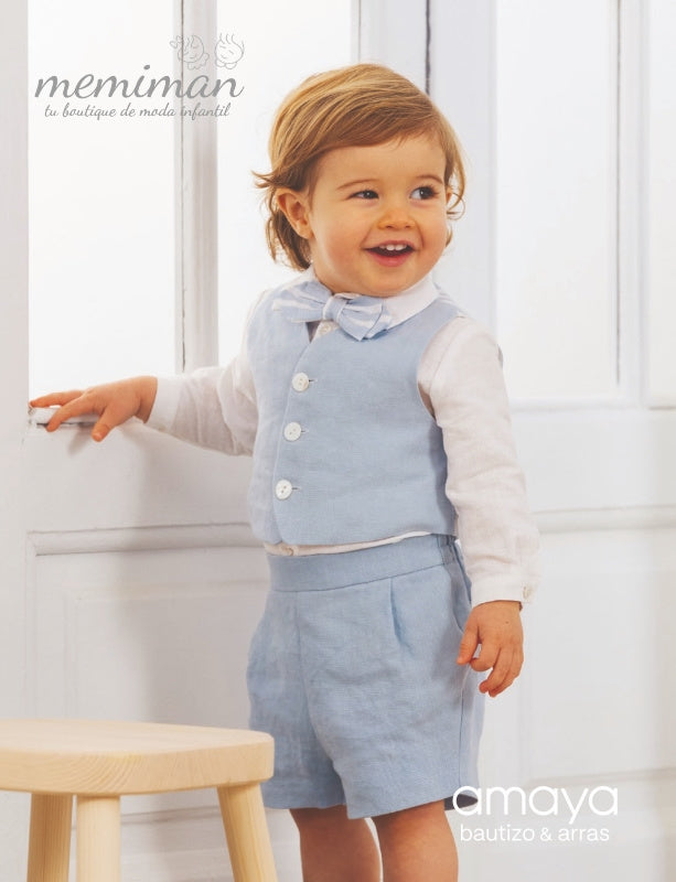 190300 Baby shirt with open Mao collar