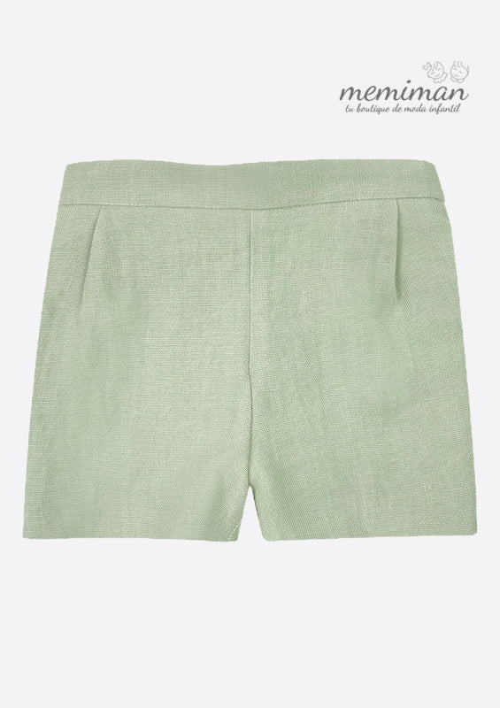 190320 Pantaloncini neonato lino tinta unita