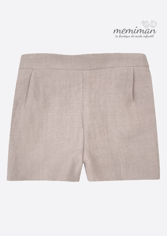 190320 Pantaloncini neonato lino tinta unita