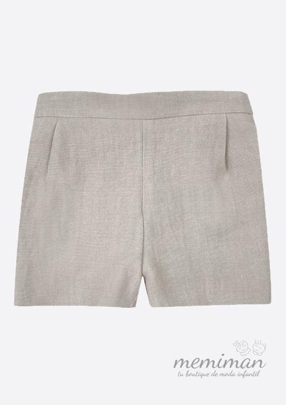 190320 Pantaloncini neonato lino tinta unita