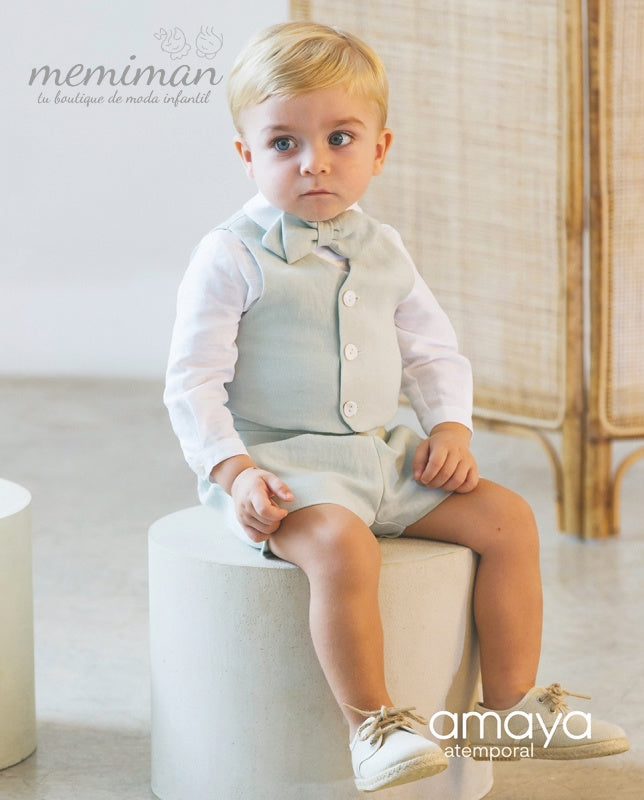 190360 Gilet NEONATO lino