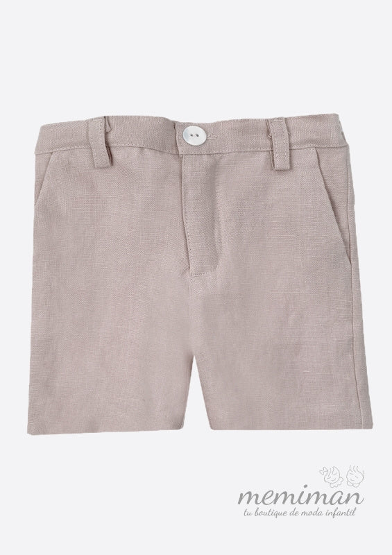190520 Pantalón corto niño lino liso