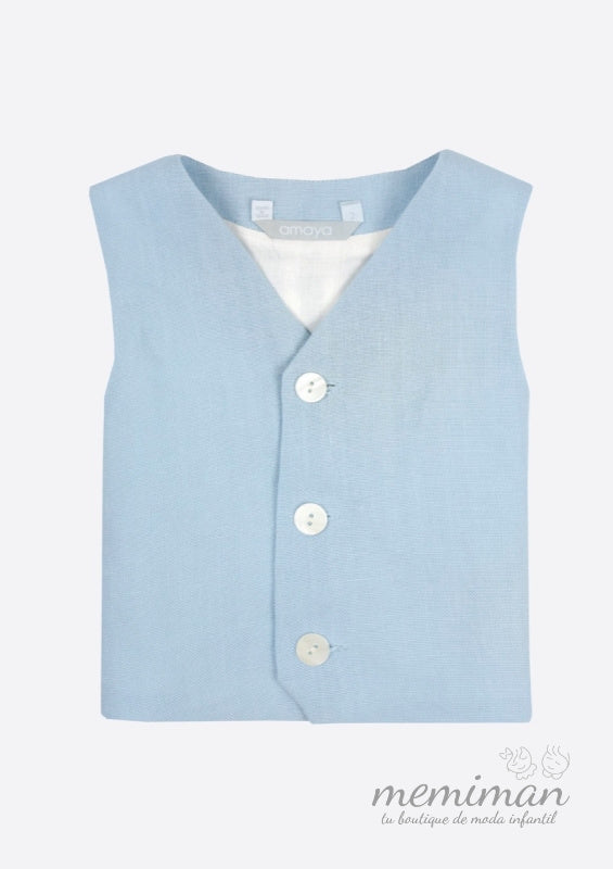 190560 Plain linen boy's vest
