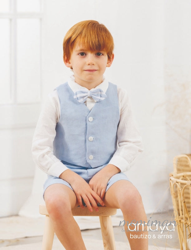 190560 Plain linen boy's vest