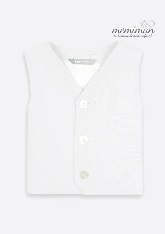 190560 Plain linen boy's vest