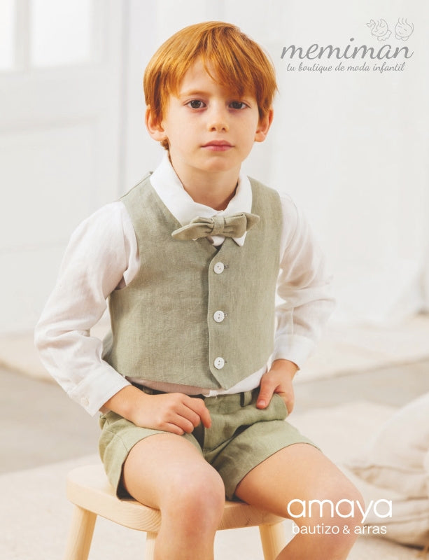 190560 Plain linen boy's vest