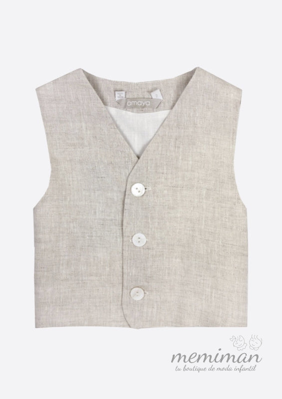 190560 Plain linen boy's vest