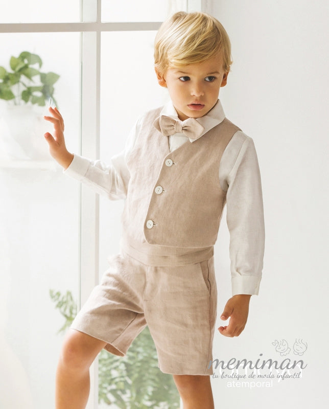 190560 Plain linen boy's vest