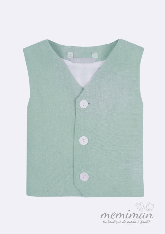 190560 Plain linen boy's vest