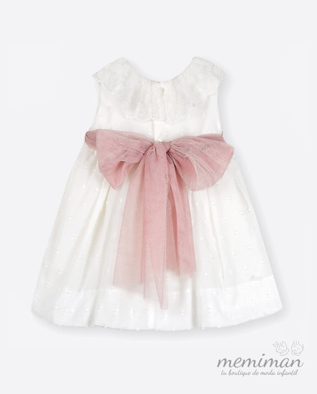 593014 Vestido bautizo voile plumeti