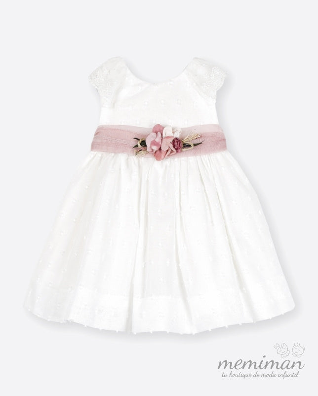 593014 Abito da battesimo in voile plumetis