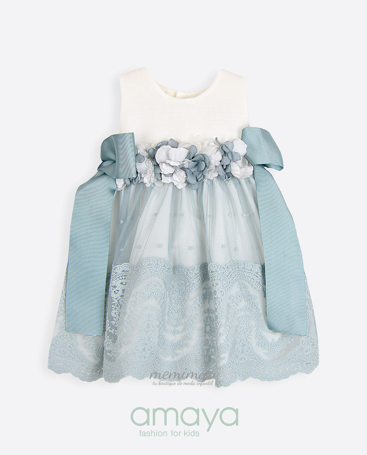 593018 Vestido bautizo tul bordado