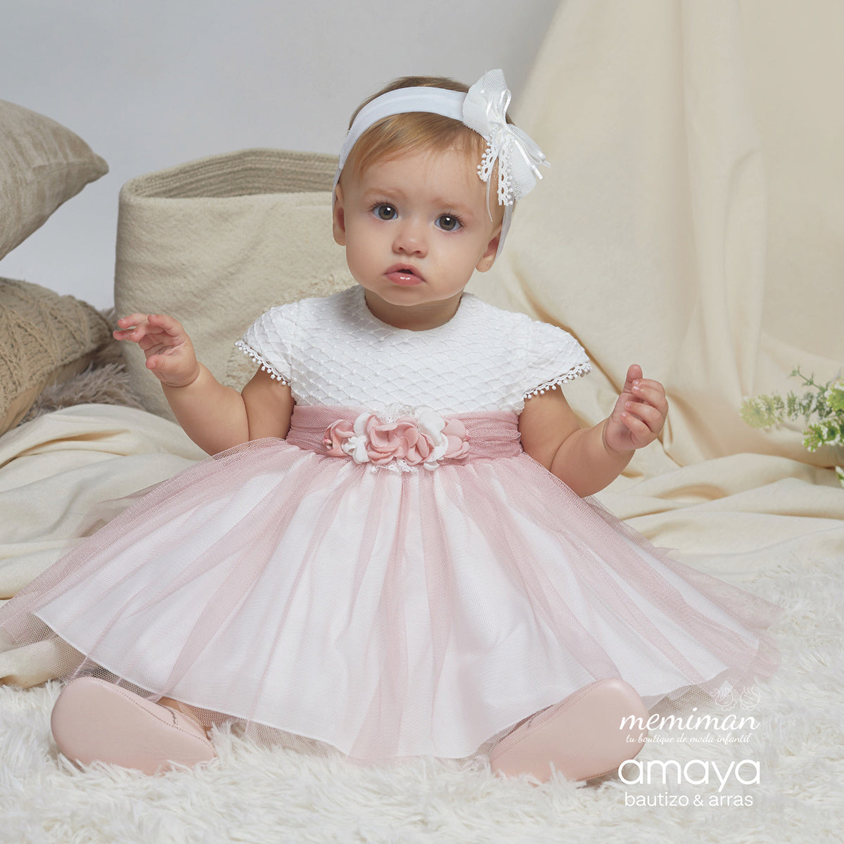 593024 Vestido bautizo tul