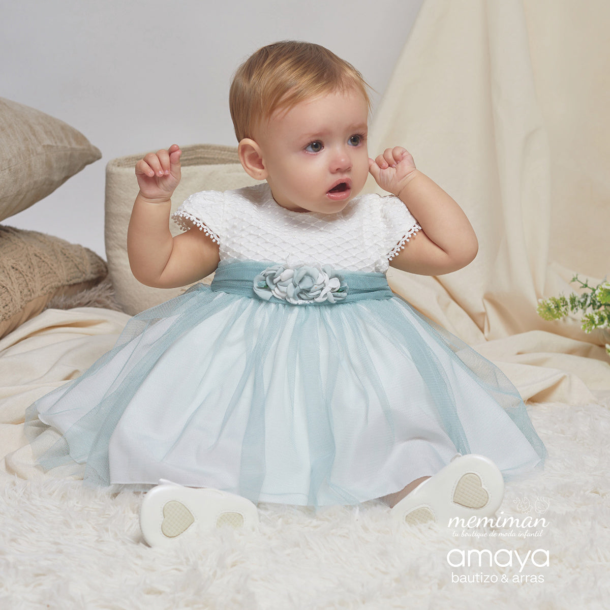 593024 Vestido bautizo tul