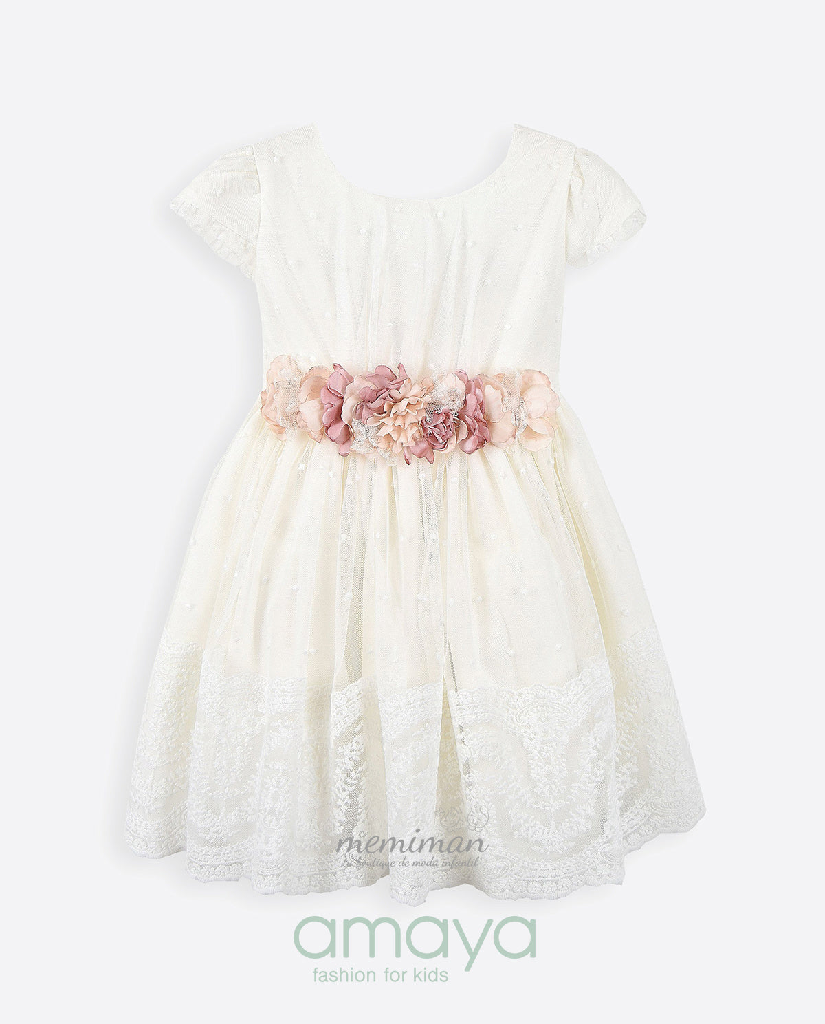 593418 Embroidered tulle children's dress